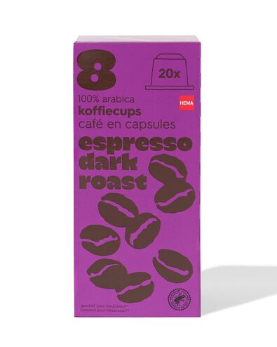 20er-Pack Kaffeekapseln, Espresso Dark Roast - 17180016 - HEMA