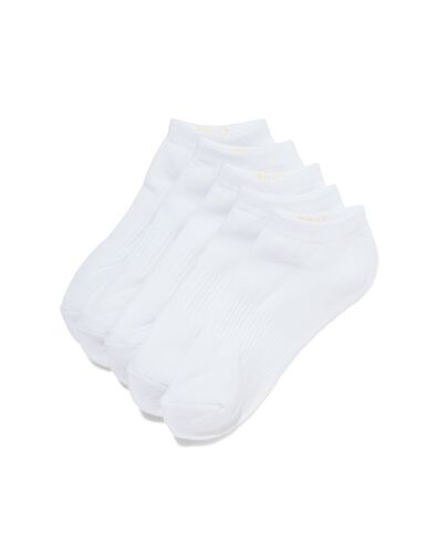 heren enkelsokken sport - 5 paar wit wit - 1000028316 - HEMA