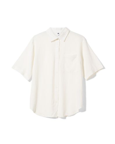chemisier femme Lizzy avec lin blanc blanc - 36289370WHITE - HEMA