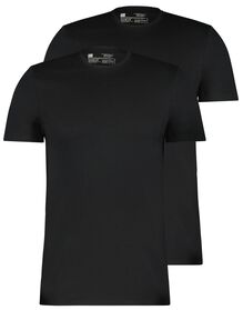 2 t-shirts homme regular fit col rond noir noir - 1000009970 - HEMA
