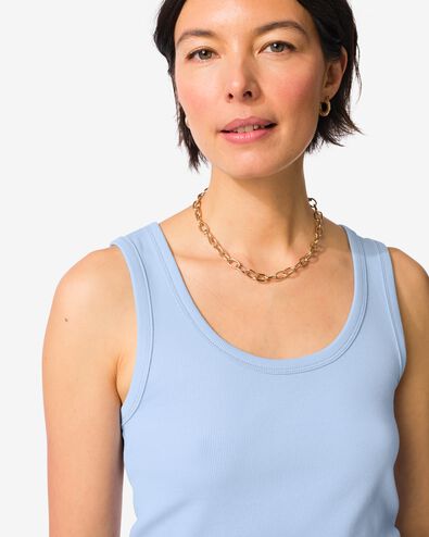 Damentop Anouk gerippt hellblau hellblau - 36310580LIGHTBLUE - HEMA
