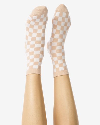 Damensocken, kariert sandfarben sandfarben - 4280505SAND - HEMA