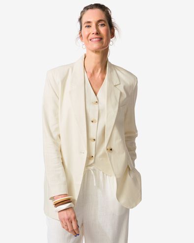 blazer femme Isla blanc blanc - 36208620WHITE - HEMA