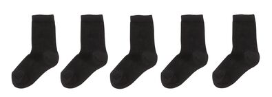 chaussettes enfant - 5 paires noir noir - 1000001852 - HEMA