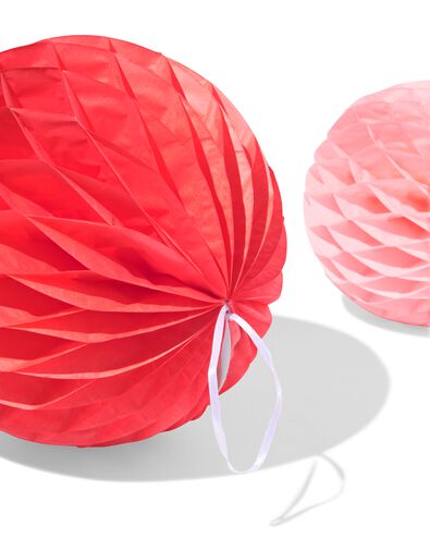 honeycombs bal rood roze - 3 stuks - 14230225 - HEMA