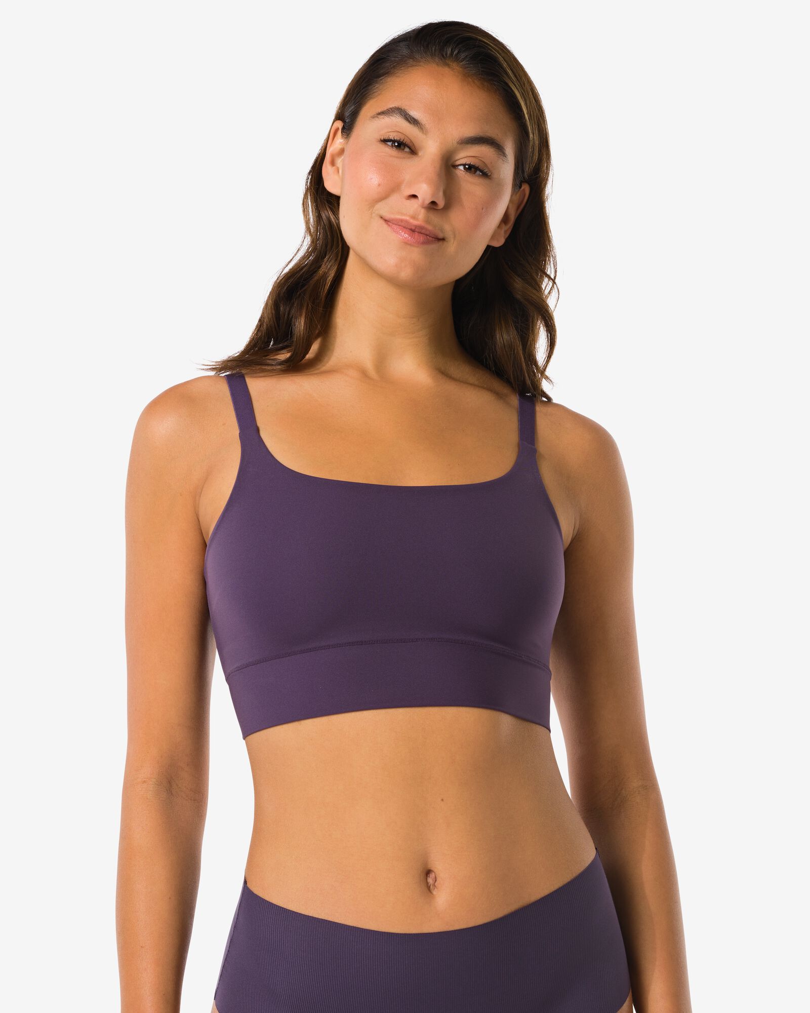 haut non pr&eacute;form&eacute; sans armatures - ultimate comfort violet fonc&eacute; - 21801083DARKPURPLE - HEMA