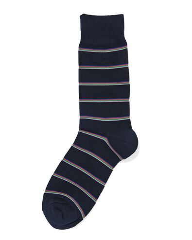 chaussettes homme avec coton rayures bleu foncé 43/46 - 4152667 - HEMA