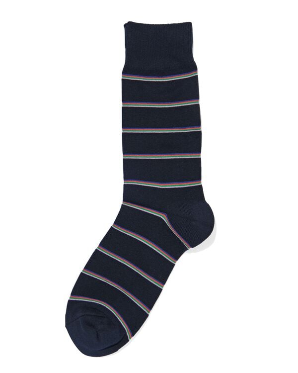 chaussettes homme avec coton rayures bleu foncé bleu foncé - 4152665DARKBLUE - HEMA