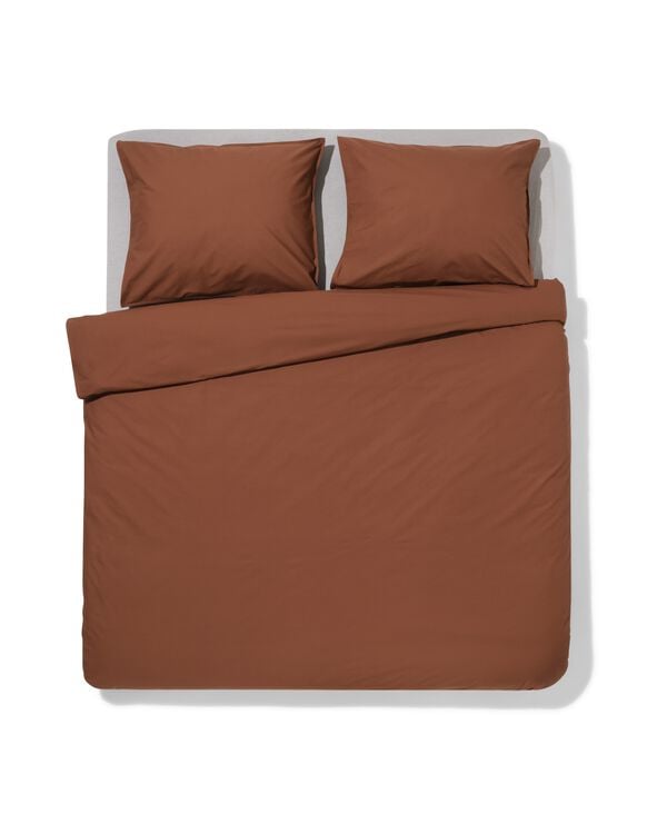 dekbedovertrek 240x200/220cm hotel katoen percal bruin - 5700278 - HEMA