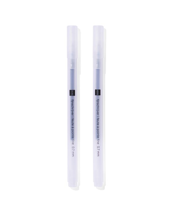fijnschrijvers 0.7mm zwart - 2 stuks - 14400429 - HEMA