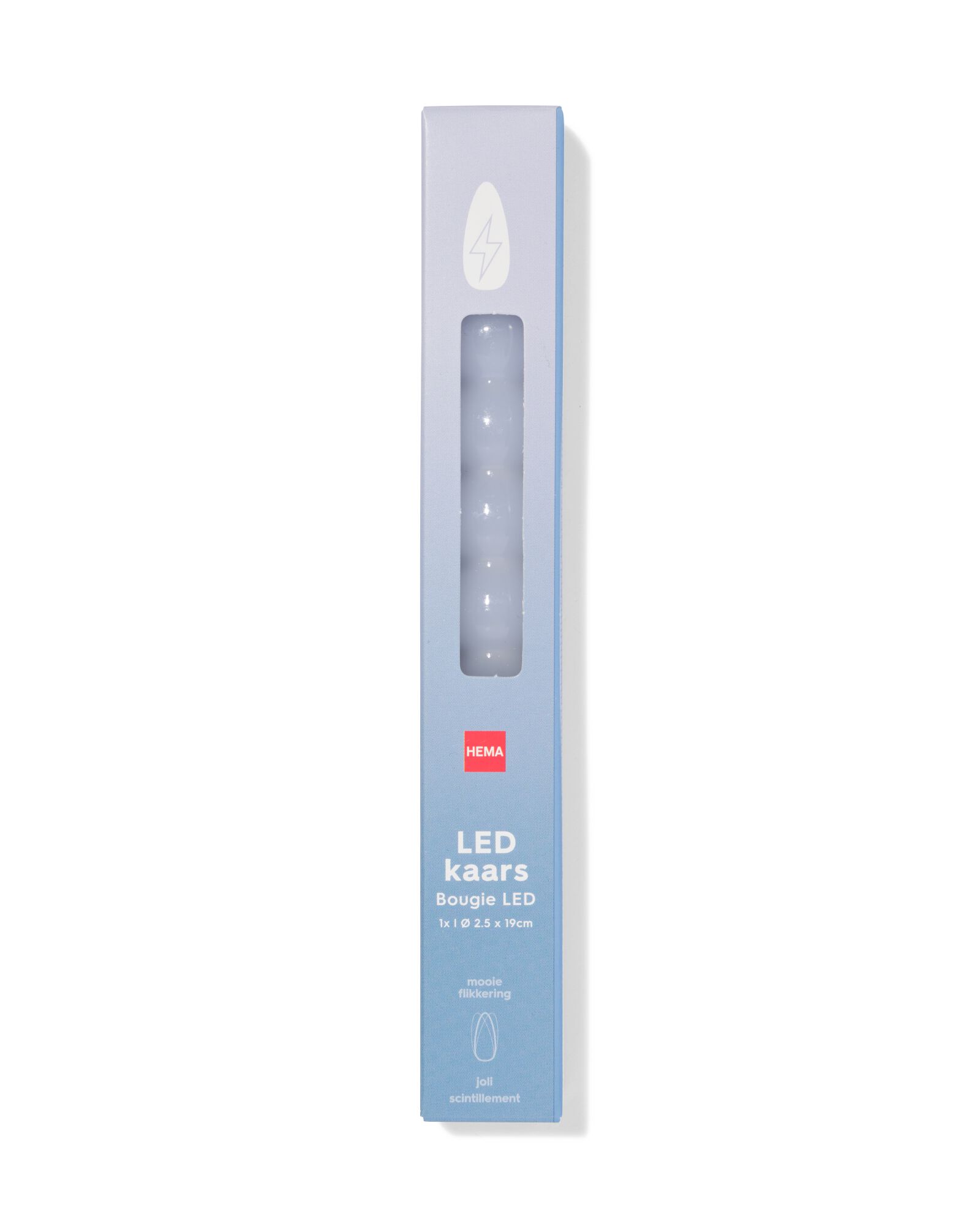 bougie LED de table ⌀2,3 x 209 cm nervur&eacute;e bleu clair - 13550152 - HEMA