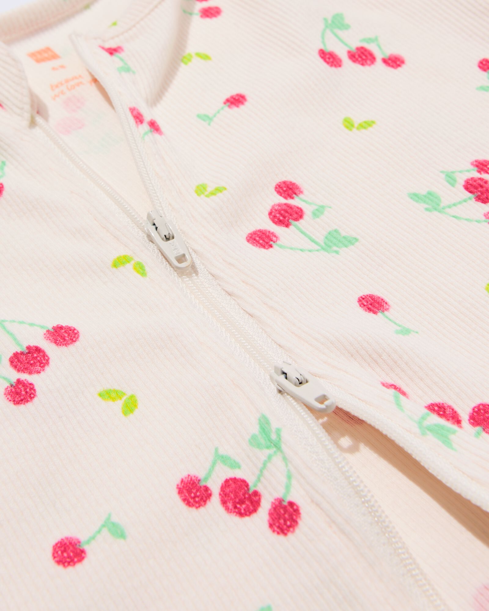 Newborn mitwachsender Strampler, Kirschen ecru ecru - 33440220ECRU - HEMA