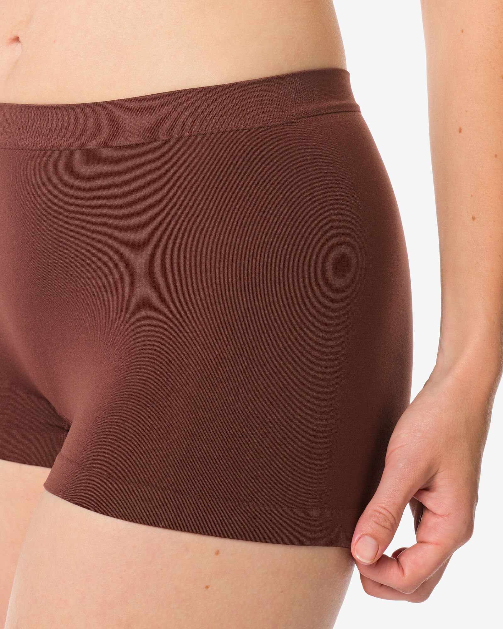 Nahtlose Damen-Boxershorts aus Mikrofaser dunkelbraun dunkelbraun - 19601624DARKBROWN - HEMA