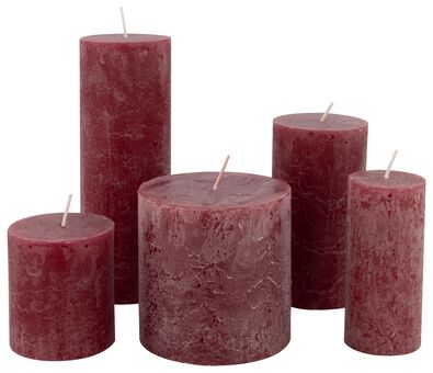 bougies rustiques rouge foncé - 1000015403 - HEMA