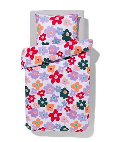 housse de couette coton doux enfant 140x200 fleurs - 5730216 - HEMA