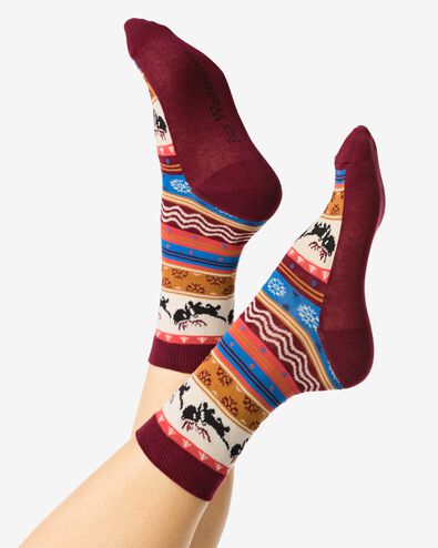 chaussettes Takkie pour adultes bordeaux - 4266550BURGUNDYRED - HEMA