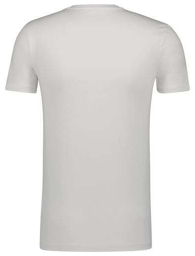 Herren-T-Shirt, Slim Fit, tiefer V-Ausschnitt weiß M - 34292742 - HEMA
