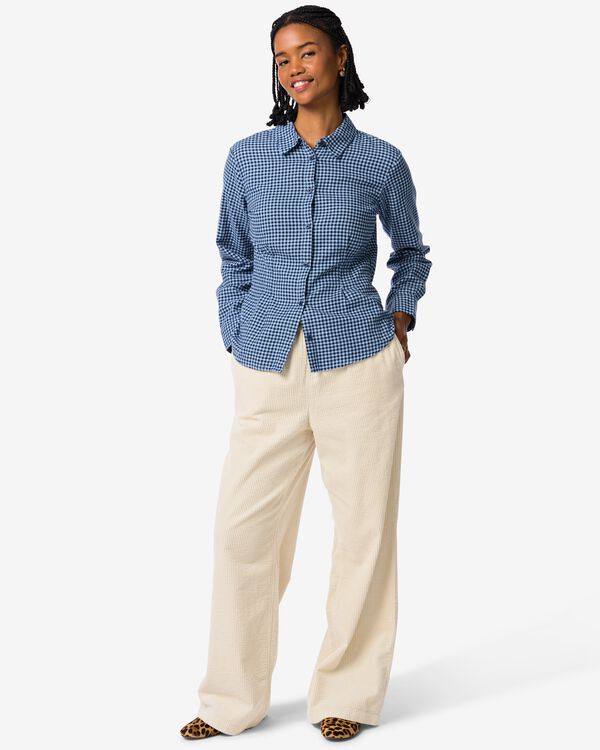 damesbroek Lena corduroy gebroken wit - 36205260OFFWHITE - HEMA