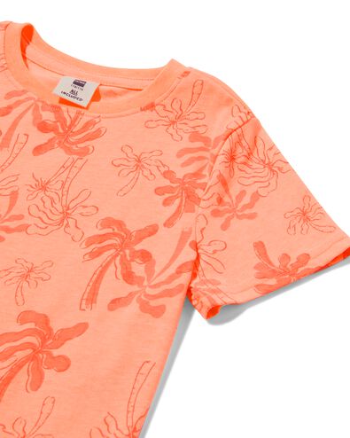 t-shirt enfant palmier fluo orange vif 122/128 - 30767862 - HEMA