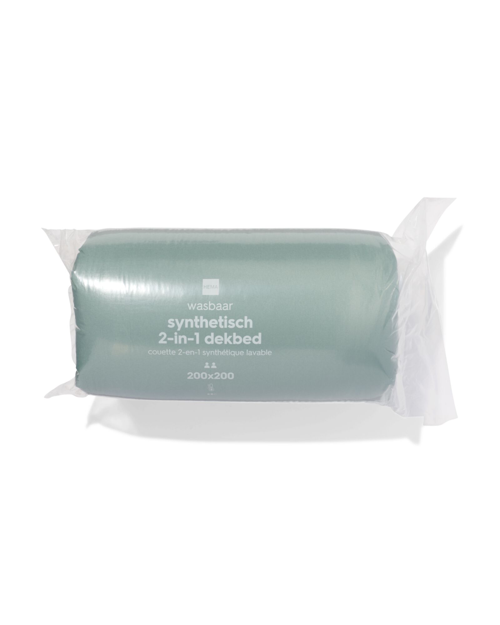 couette lavable 200x200cm verte - 5500105 - HEMA