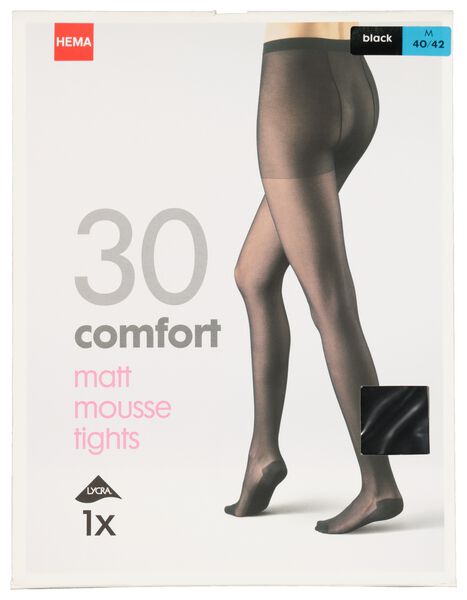 panty comfort 30 denier zwart zwart - 1000008364 - HEMA