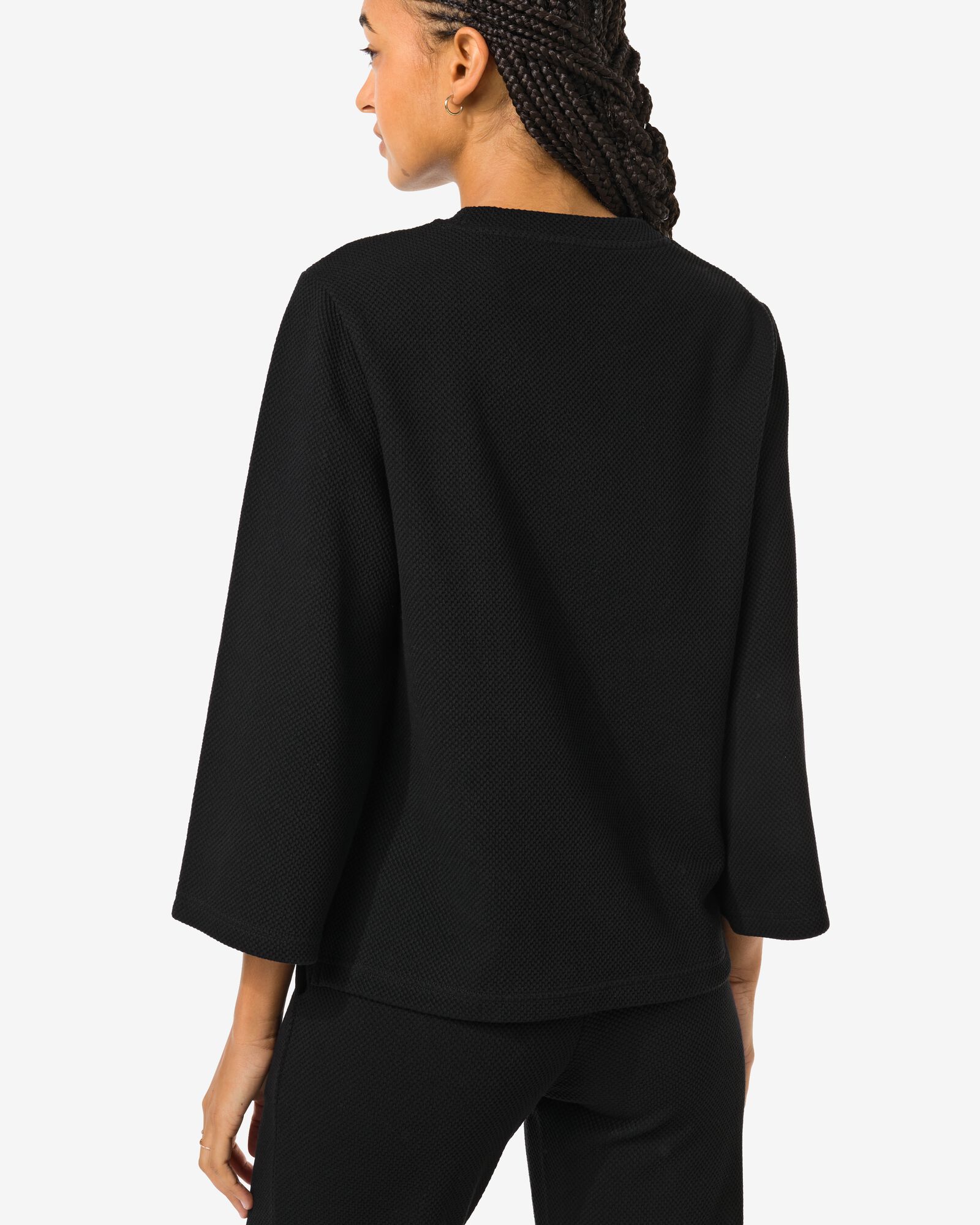 Damen-Shirt Kacey, Struktur schwarz schwarz - 36298050BLACK - HEMA