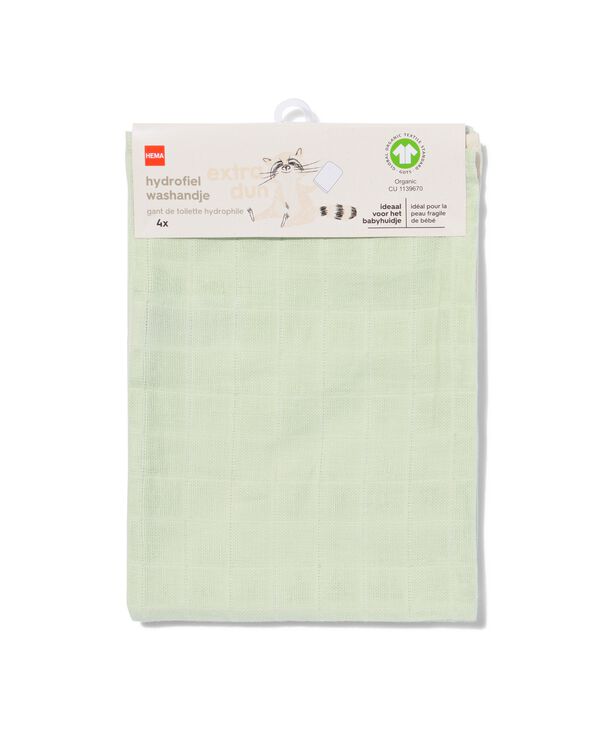 hydrofiel washandjes 15x20 structuur - 4 stuks - 33303730 - HEMA