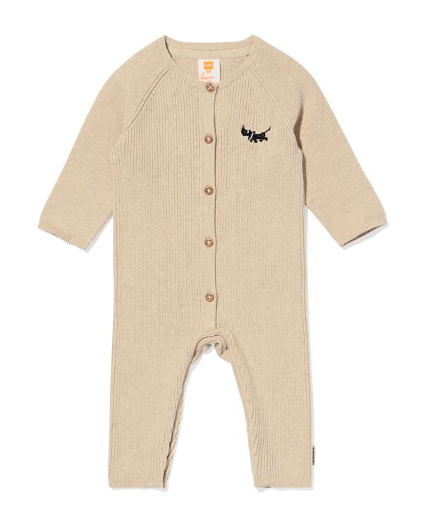 Takkie newborn jumpsuit grofgebreid sable sable - 33441920SAND - HEMA
