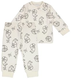 pyjama bébé velours renard blanc blanc - 1000028709 - HEMA