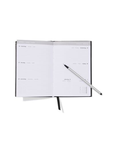 agenda scolaire 2026-2027, 12,5 x 18 x 1,2 cm, noir basique - 14505641 - HEMA