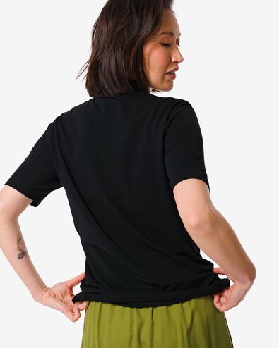 Damen-Poloshirt, Piqué schwarz M - 36226192 - HEMA