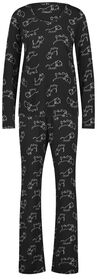 Damen-Pyjama, Mikrofaser schwarz schwarz - 1000028622 - HEMA