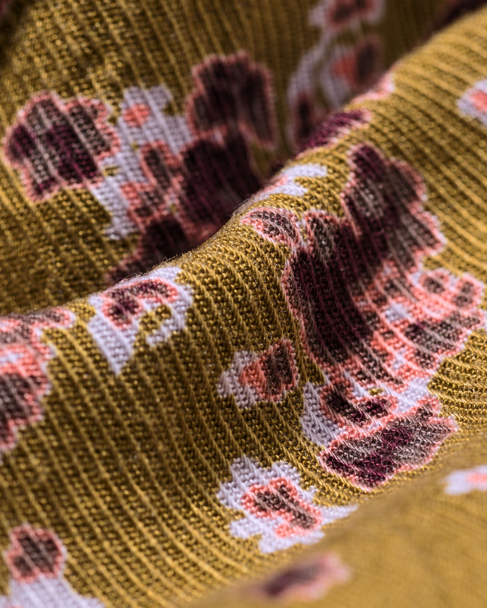 damesjurk Inez bloemen khaki khaki - 36207630KHAKI - HEMA