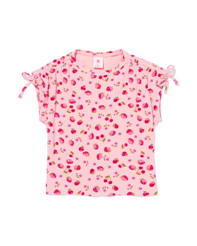 kinder T-shirt rib aardbeien roze roze - 30841856PINK - HEMA