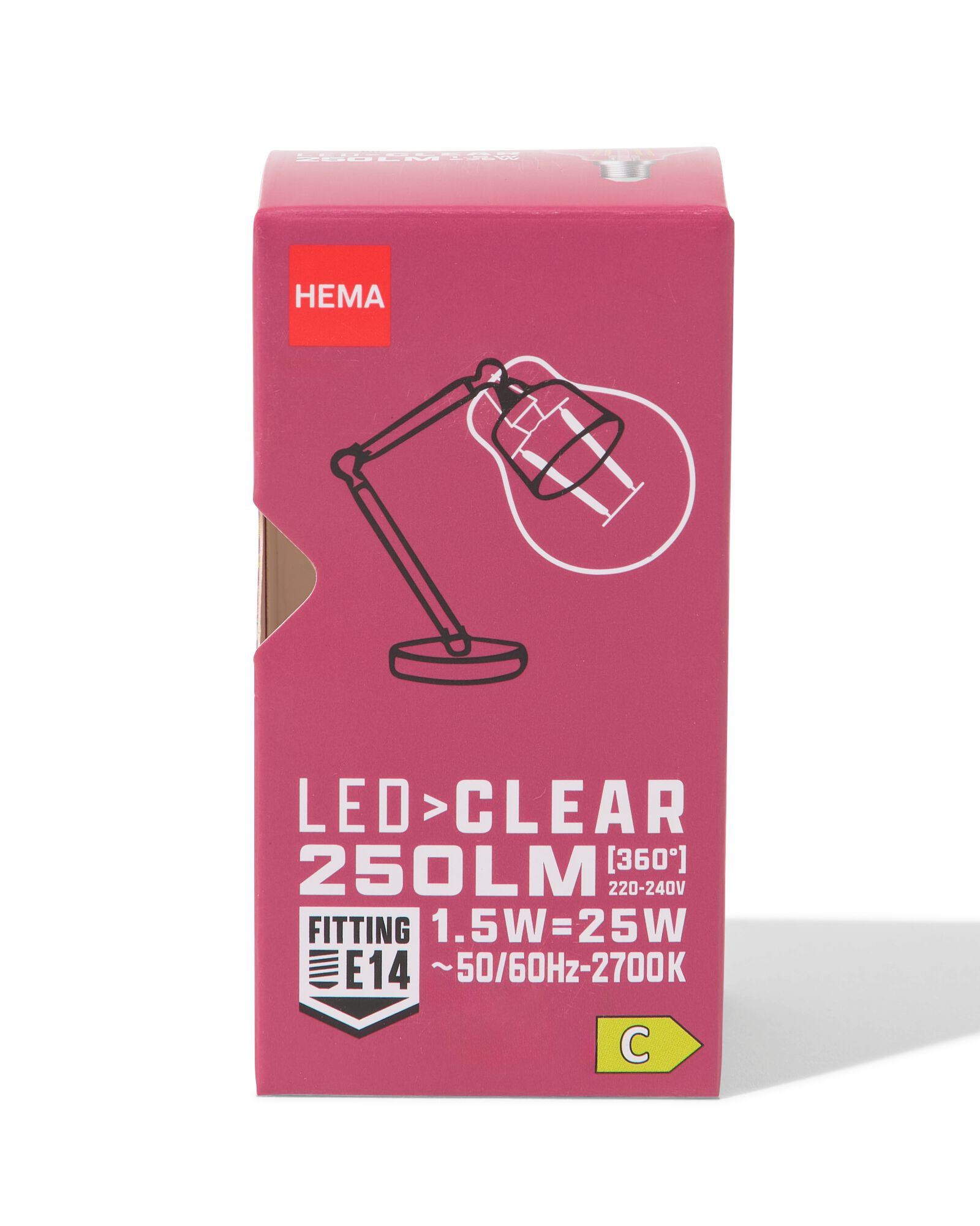 LED-Kugel, klar, E14, 1,5 W, 250 lm - 20000050 - HEMA