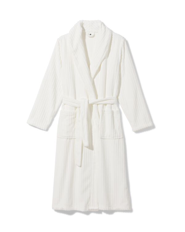 peignoir en molleton c&ocirc;tel&eacute; blanc blanc - 23450035WHITE - HEMA