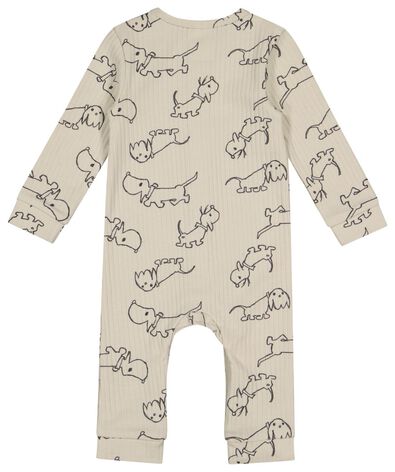 Newborn-Jumpsuit, gerippt, Takkie eierschalenfarben - 1000027596 - HEMA