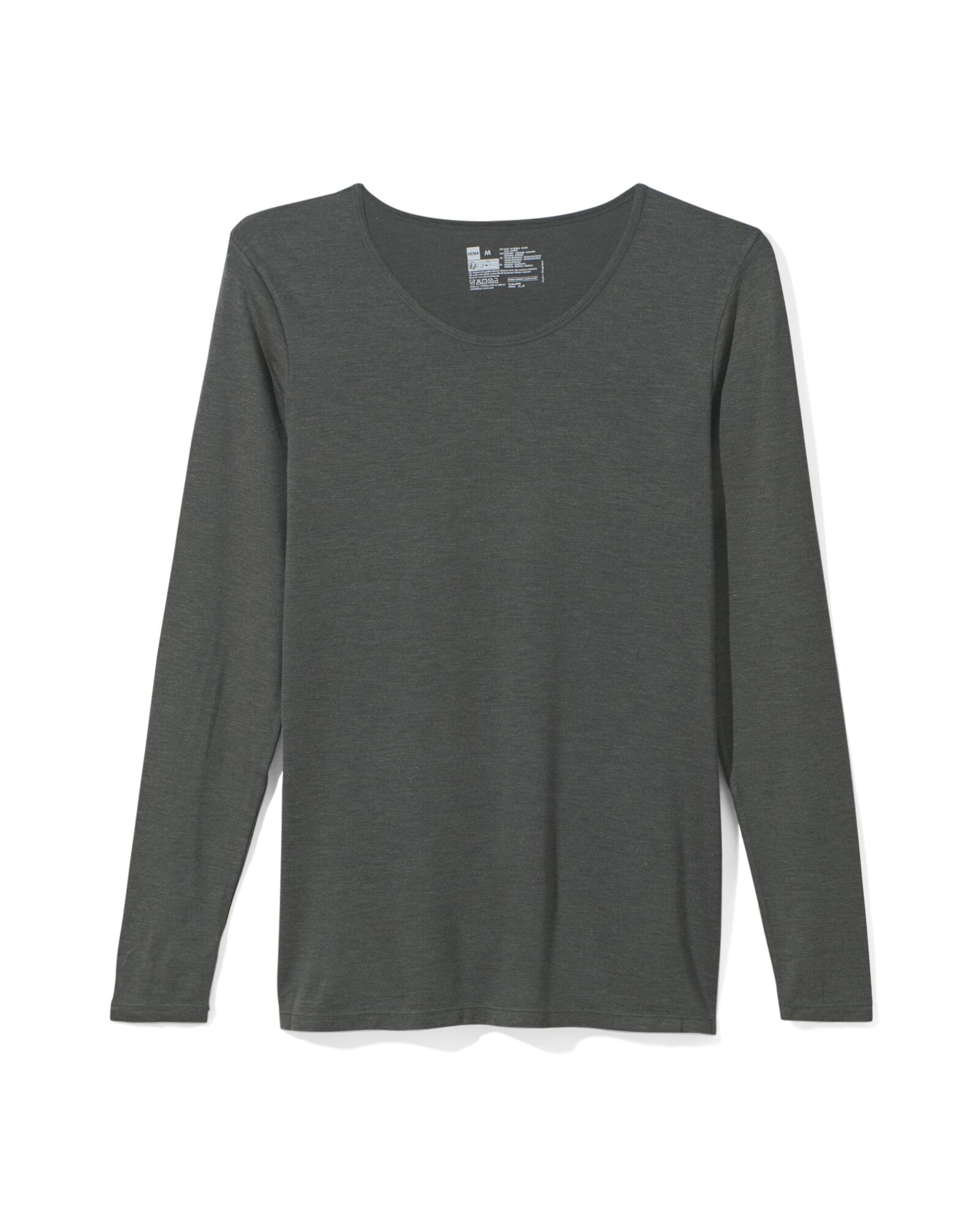 dames temptech T-shirt lange mouw grijsmelange grijsmelange - 1000022109 - HEMA