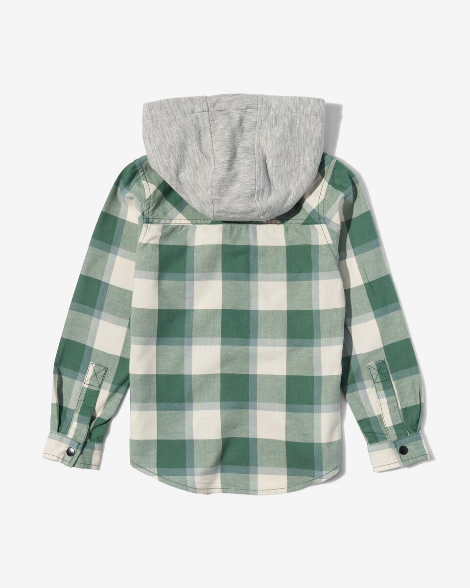 chemise enfant avec capuche vert - 1000029796 - HEMA