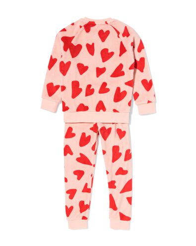 kinderpyjama fleece hartjes roze roze - 23001840PINK - HEMA