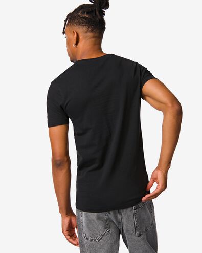 Herren-T-Shirt, Slim Fit, V-Ausschnitt schwarz schwarz - 1000009580 - HEMA