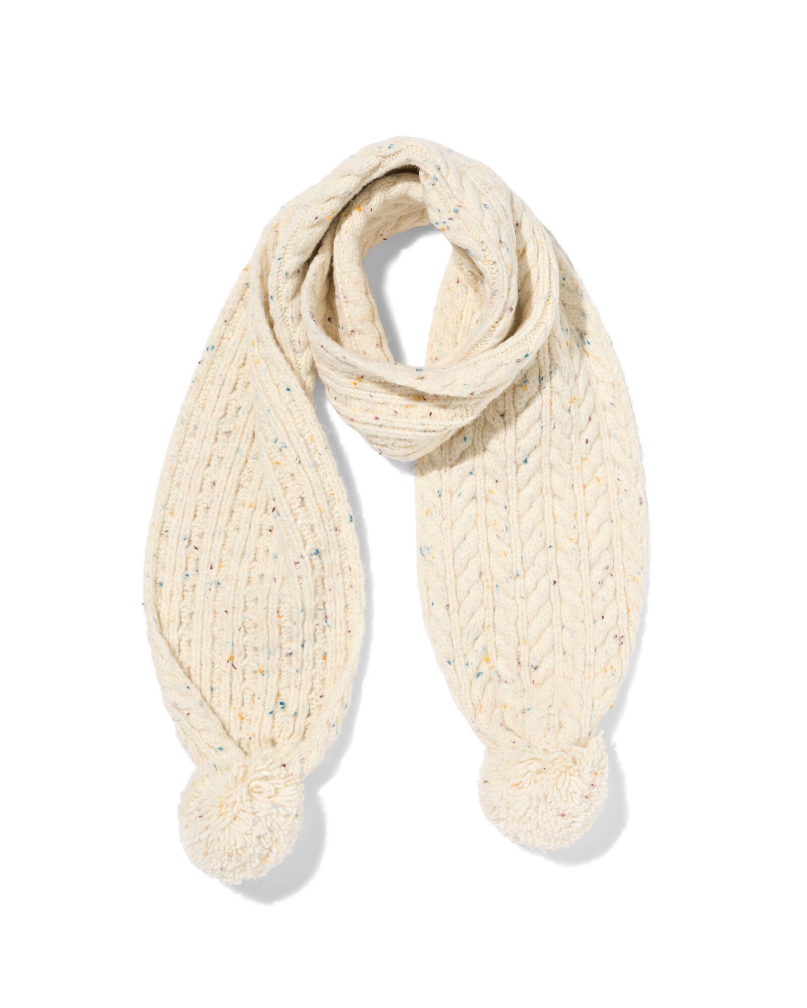 écharpe enfant pompon crème - 16700290 - HEMA