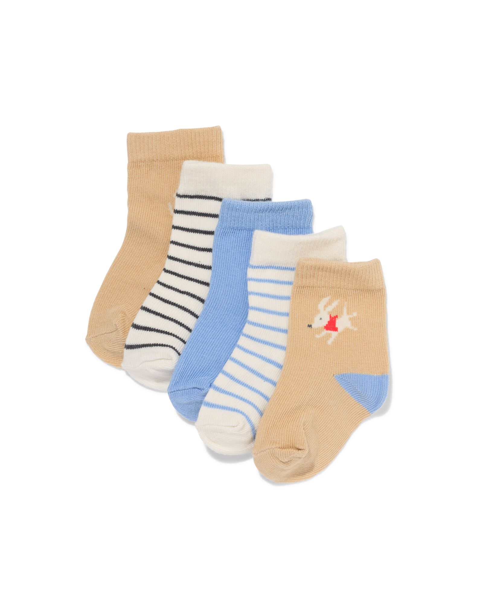 chaussettes b&eacute;b&eacute; chiens - 5 paires sable sable - 4731220SAND - HEMA