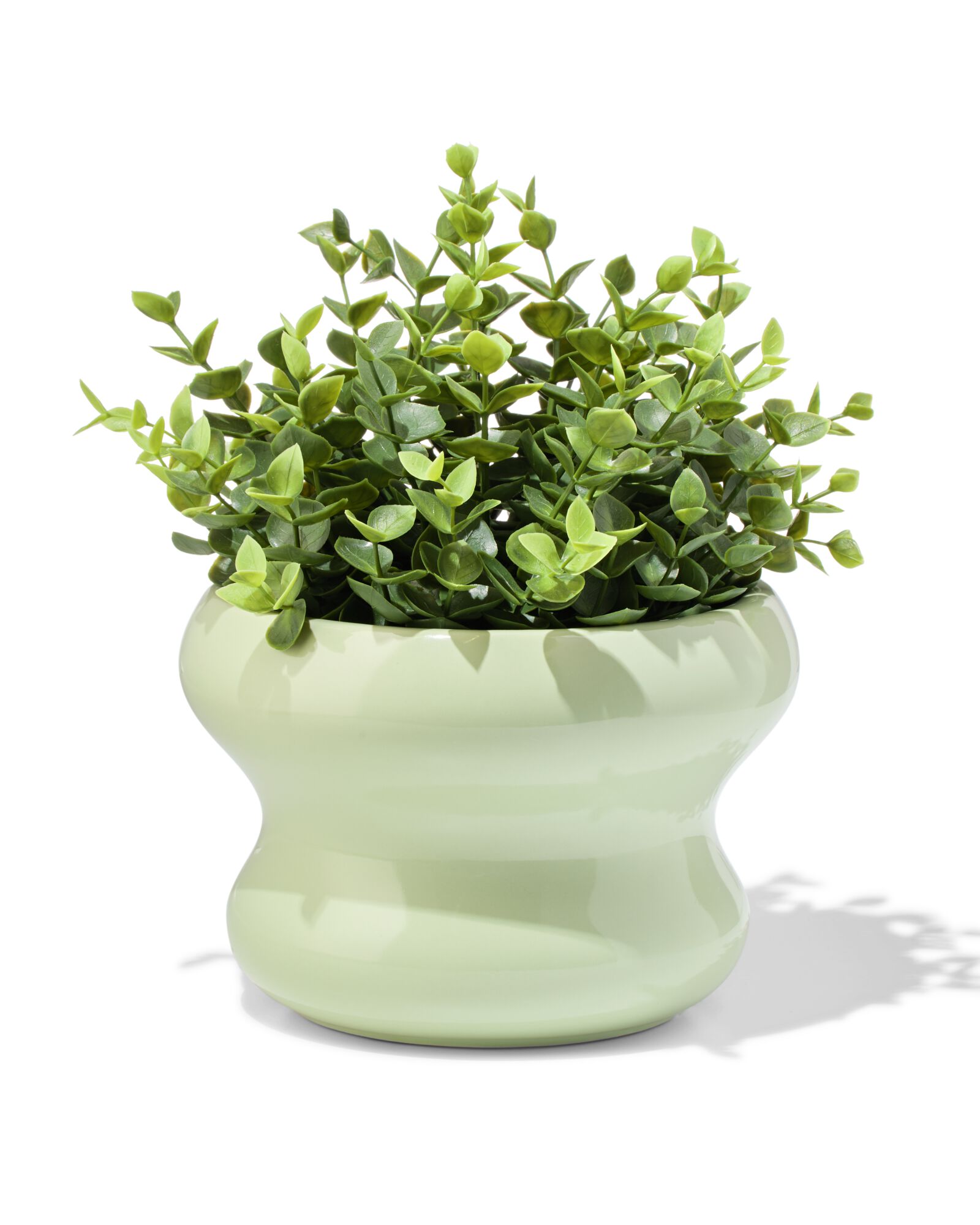 Blumentopf ⌀ 17,5 x 12,5 cm, Keramik, Klecks gr&uuml;n - 13326030 - HEMA