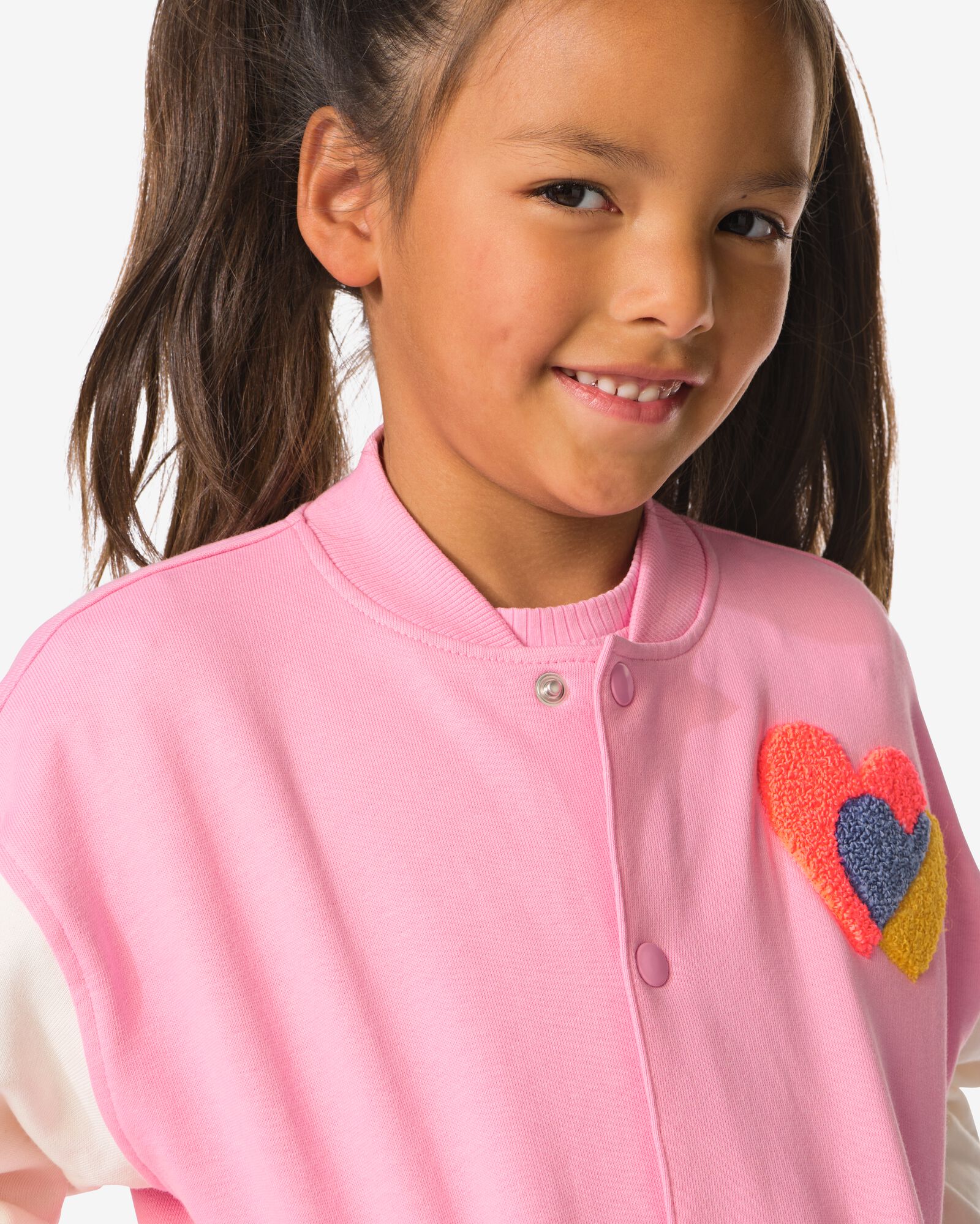 kinder baseballvest hartjes fuchsia - 30862625FUCHSIA - HEMA