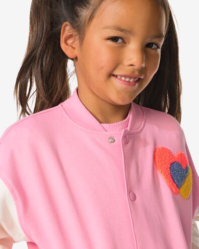 kinder baseballvest hartjes fuchsia - 30862625FUCHSIA - HEMA