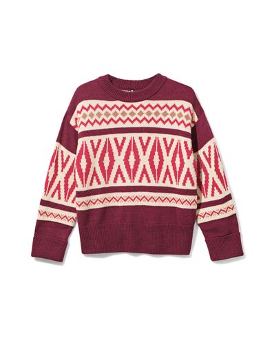 pull femme Oona graphique bordeaux - 36205870BURGUNDYRED - HEMA