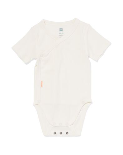 body &eacute;volutif pour nouveau-n&eacute; en bambou c&ocirc;tel&eacute; blanc - 33423920WHITE - HEMA