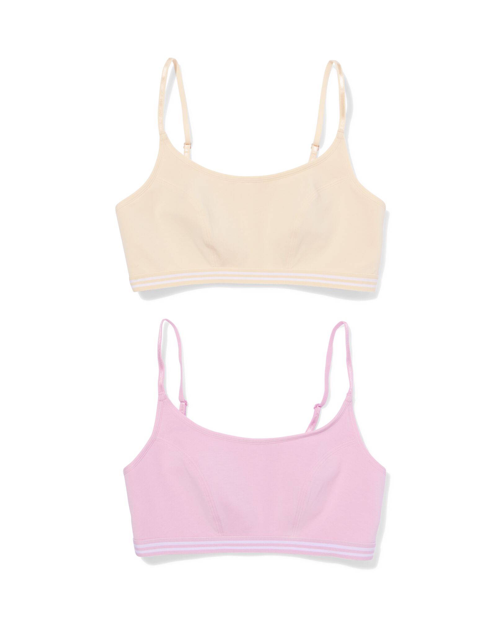 voorgevormde tops zonder beugel - 2 stuks naturel naturel - 21900510NATURAL - HEMA