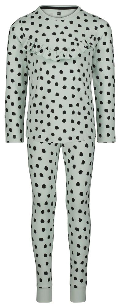 Kinder-Pyjama, Bambus/Baumwolle/Elasthan, Rüschen hellblau - 1000024683 - HEMA